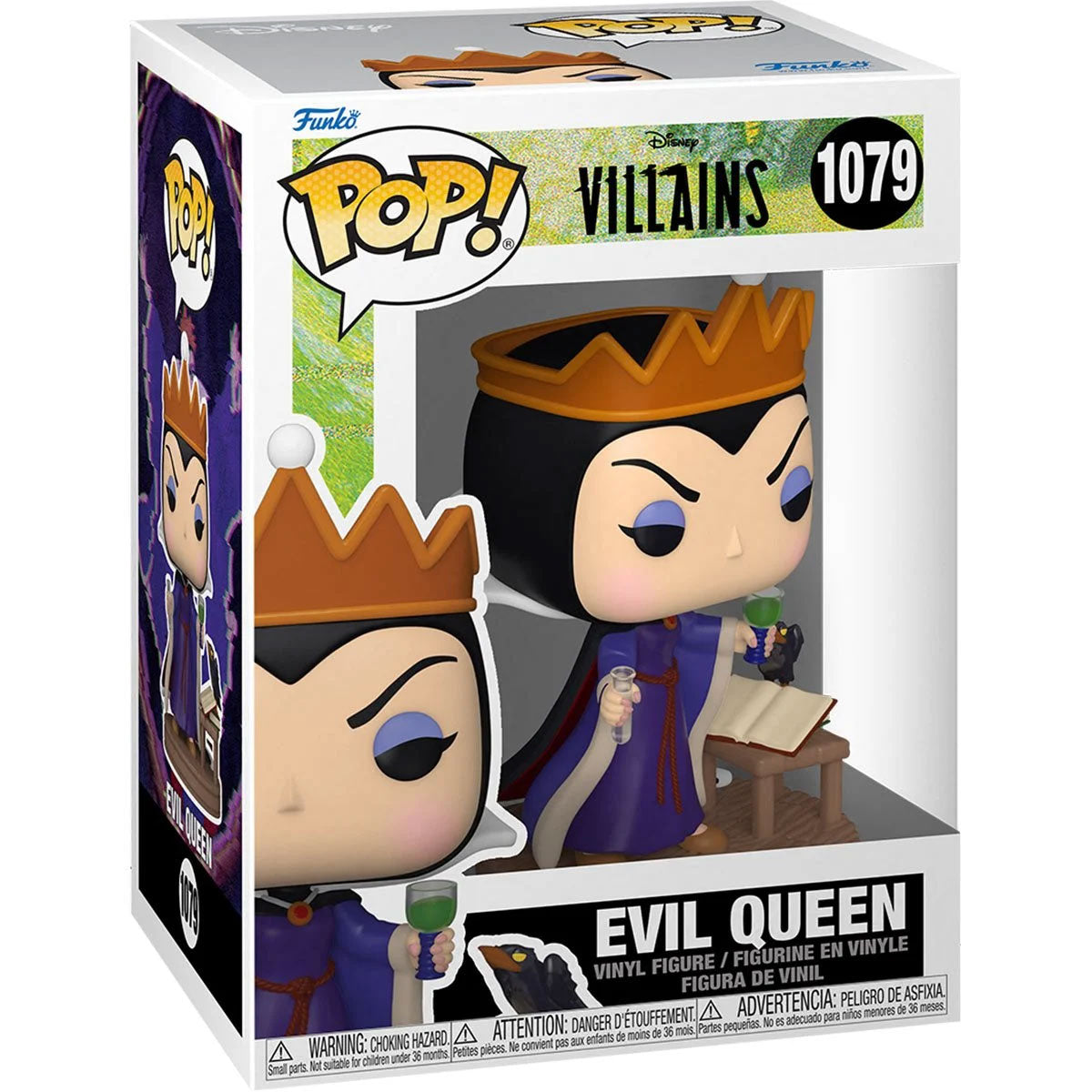 Queen Grimhilde (Evil Queen) Funko Pop #1079 with Protective Case – Disney Villains Vinyl Figure Bundle