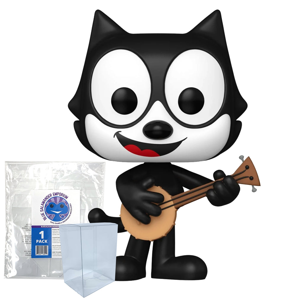 Felix the Cat with Guitar Funko Pop #1616 with Protective Case – 105th Anniversary Vinyl Figure Bundle