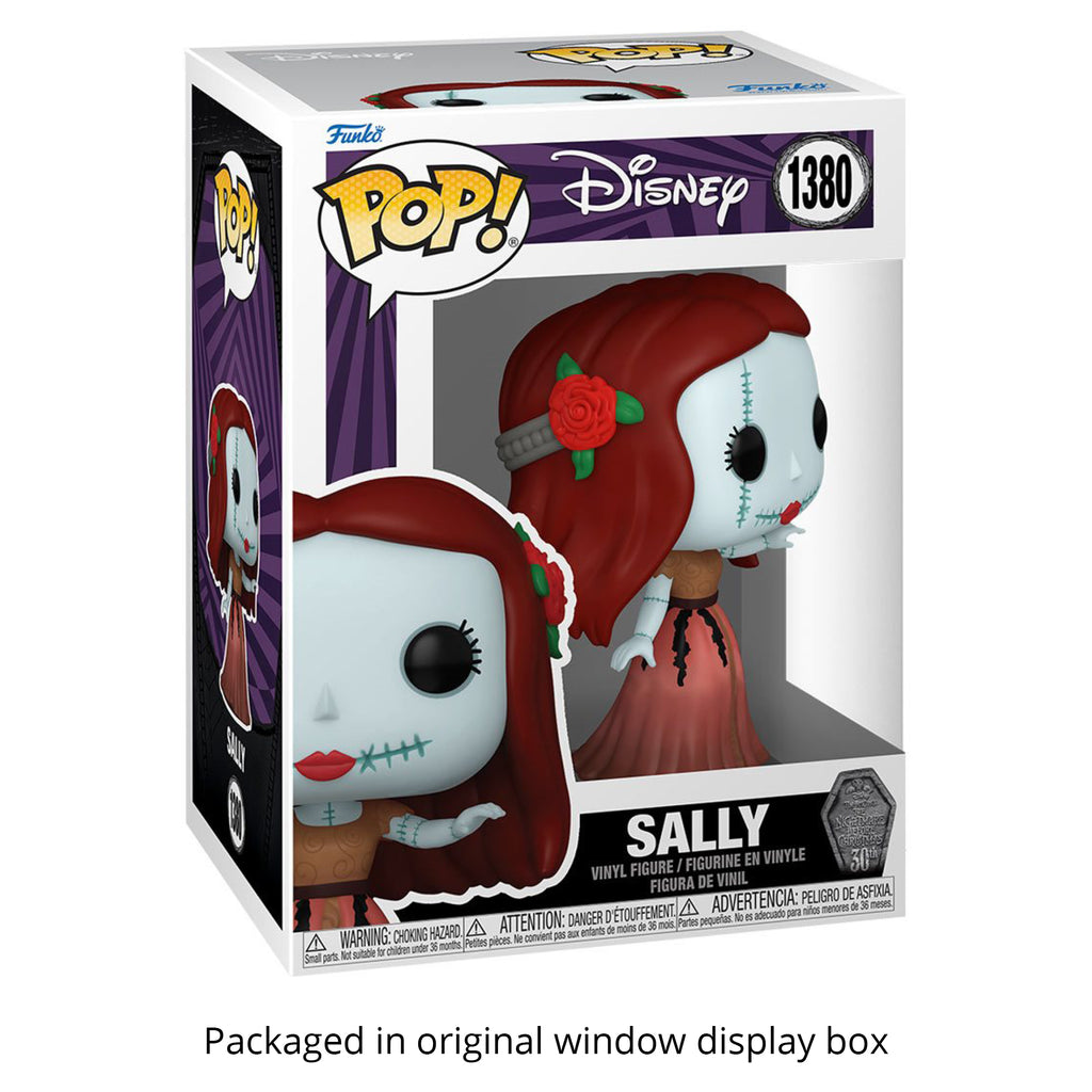 Nightmare Before Christmas Formal Sally Funko Pop #1380 with Protective Case – 30th Anniversary Disney Vinyl Figure Bundle