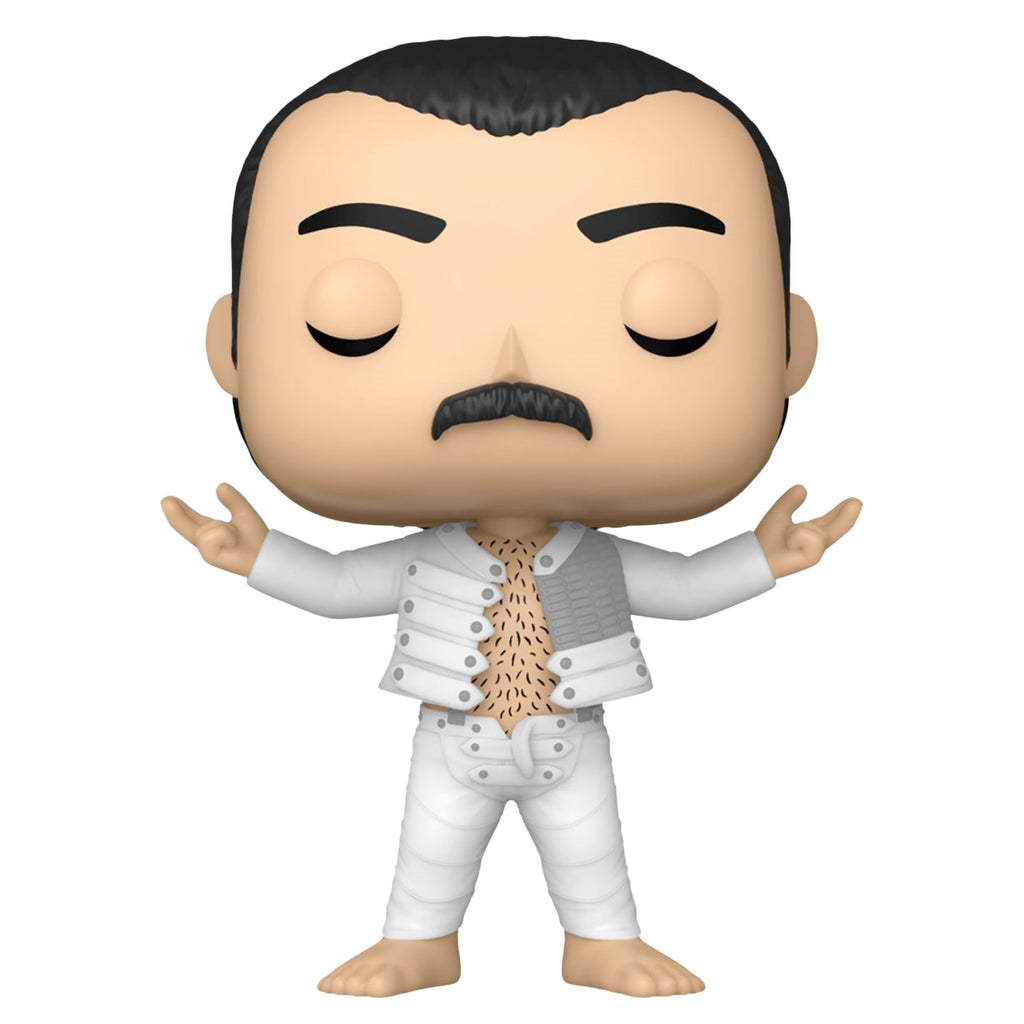 Freddie Mercury "I Was Born to Love You" Funko Pop #375 with Protective Case – Queen Funko Rocks Vinyl Figure Bundle