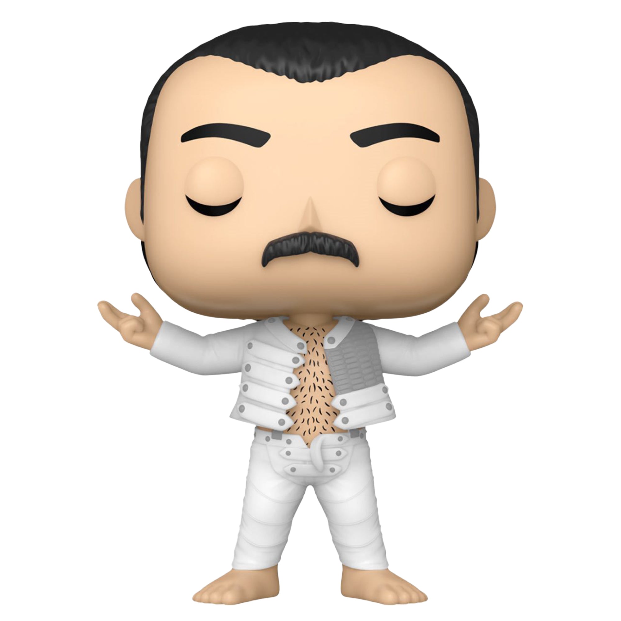 Freddie Mercury "I Was Born to Love You" Funko Pop #375 with Protective Case – Queen Funko Rocks Vinyl Figure Bundle