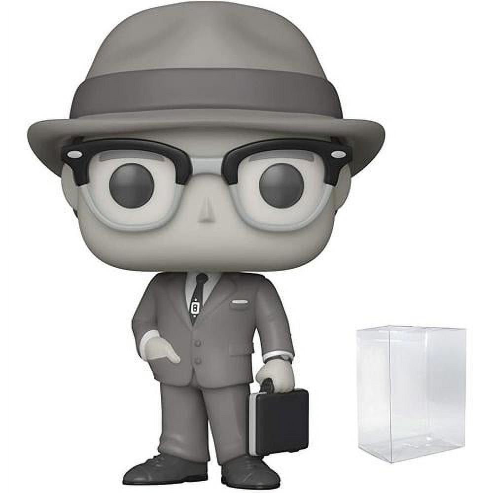 WandaVision 50's Vision (Black & White) Funko Pop #714 (Standard) with Protective Case – Marvel Vinyl Figure Bundle