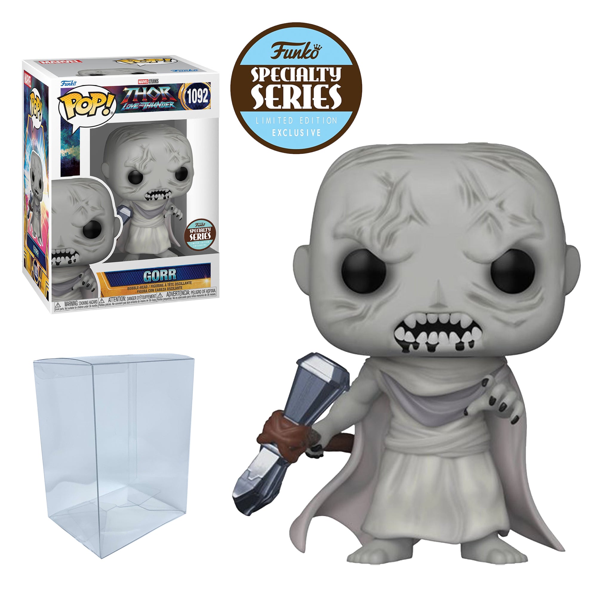 Gorr the God Butcher Funko Pop #1092 with Protective Case – Thor Love and Thunder Specialty Series Vinyl Figure Bundle