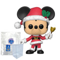 Disney Holiday Mickey Mouse Funko Pop #612 with Protective Case – Santa Mickey Vinyl Figure Bundle