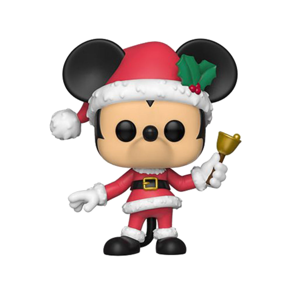 Disney Holiday Mickey Mouse Funko Pop #612 with Protective Case – Santa Mickey Vinyl Figure Bundle