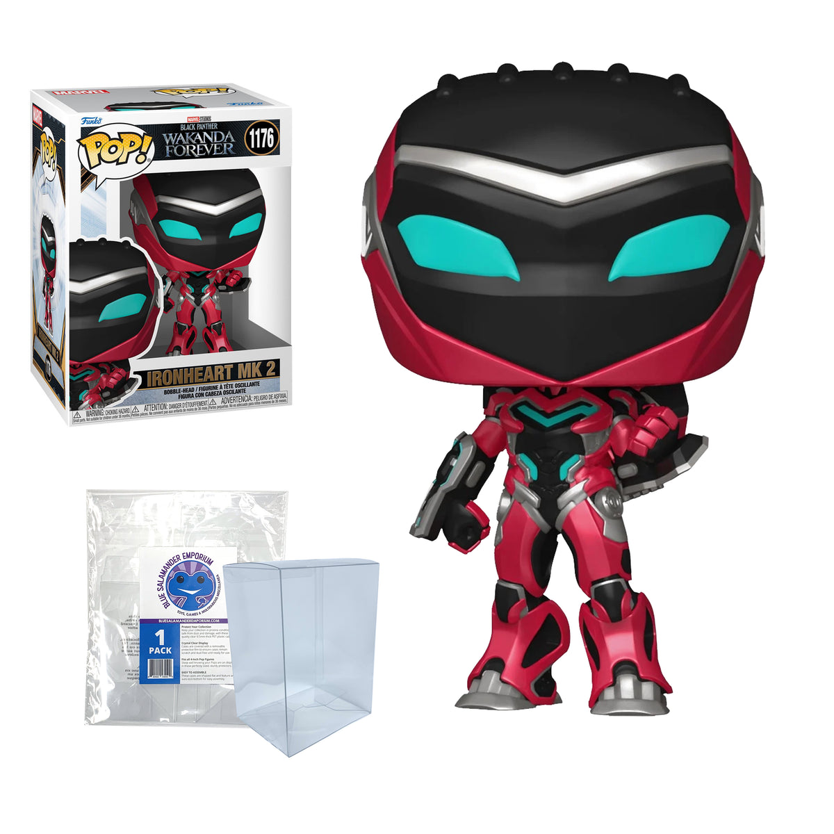 Funko Pop! Marvel Wakanda Forever Ironheart MK 2 #1176 Vinyl Figure Packed in Hard Protector Case