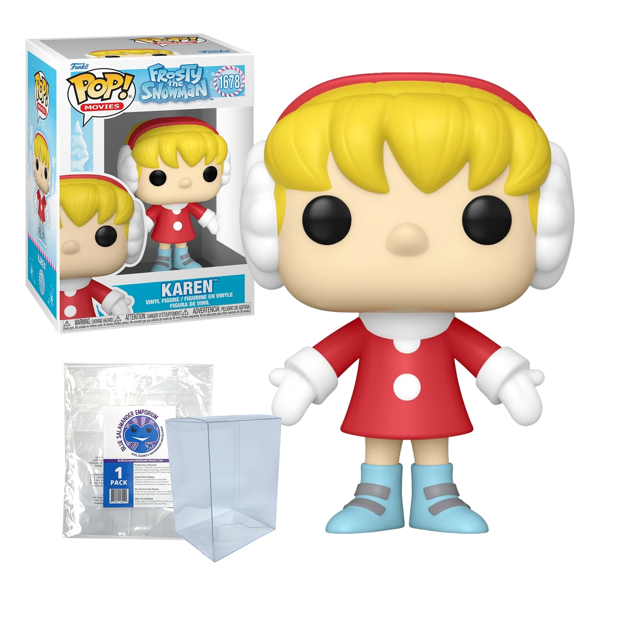 Frosty the Snowman Karen Funko Pop #1678 with Protective Case – Holiday Vinyl Figure Bundle