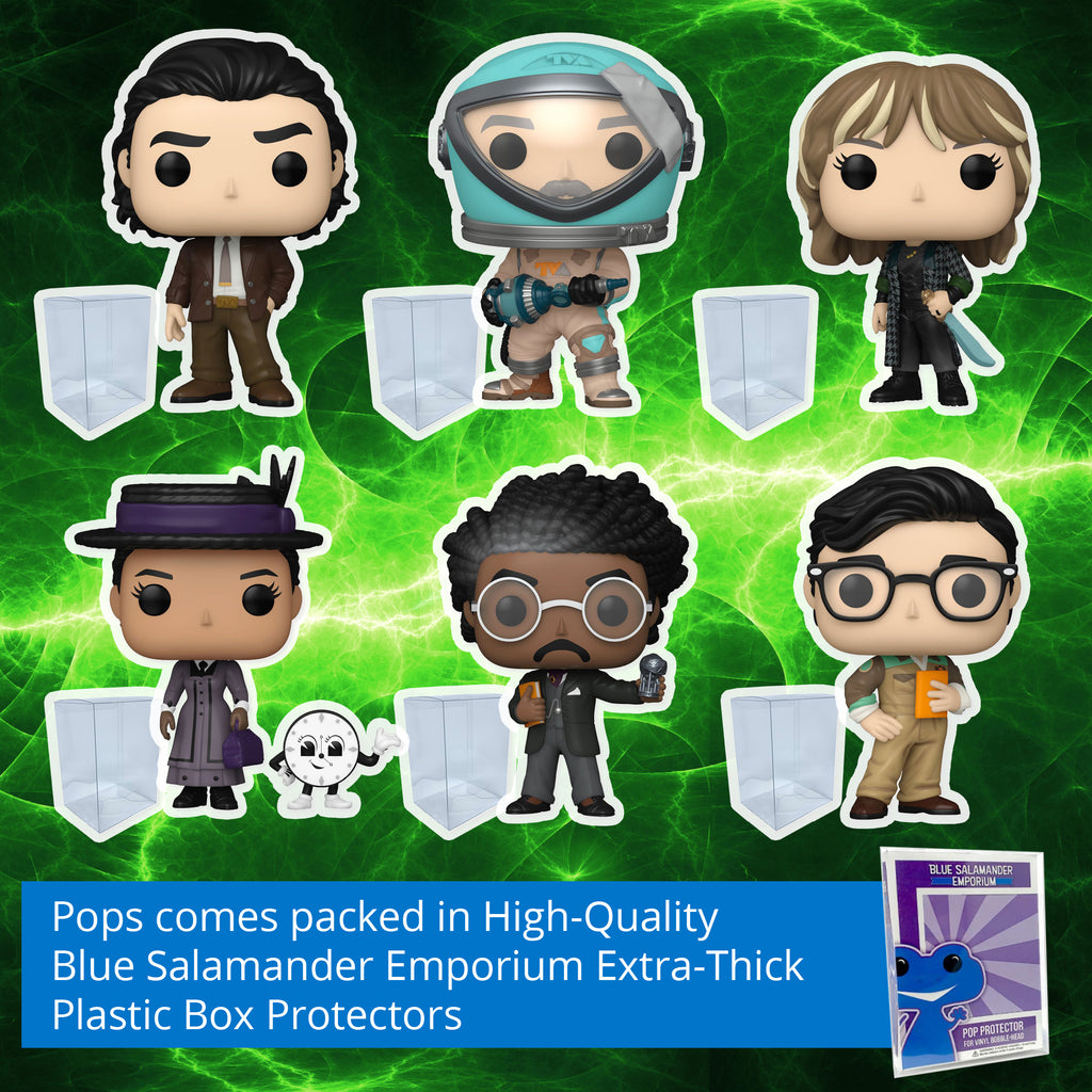 Loki Season 2 Funko Pop Set of 6 with Protector Cases – Loki #1312, Mobius #1313, Sylvie #1314, Renslayer #1315, Victor Timely #1316, O.B. #1317