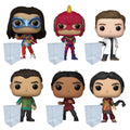 Ms. Marvel Funko Pop Set of 6 with Protector Cases – Ms. Marvel #1077, Kamala Khan #1078, Bruno #1079, Red Dagger #1080, Najma #1081, Aisha #1082