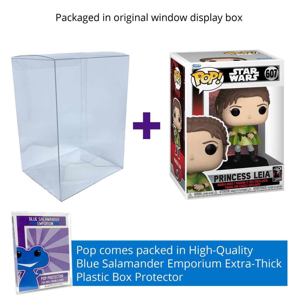 Princess Leia (Endor) Funko Pop #607 with Protective Case – Return of the Jedi 40th Anniversary Star Wars Vinyl Figure Bundle