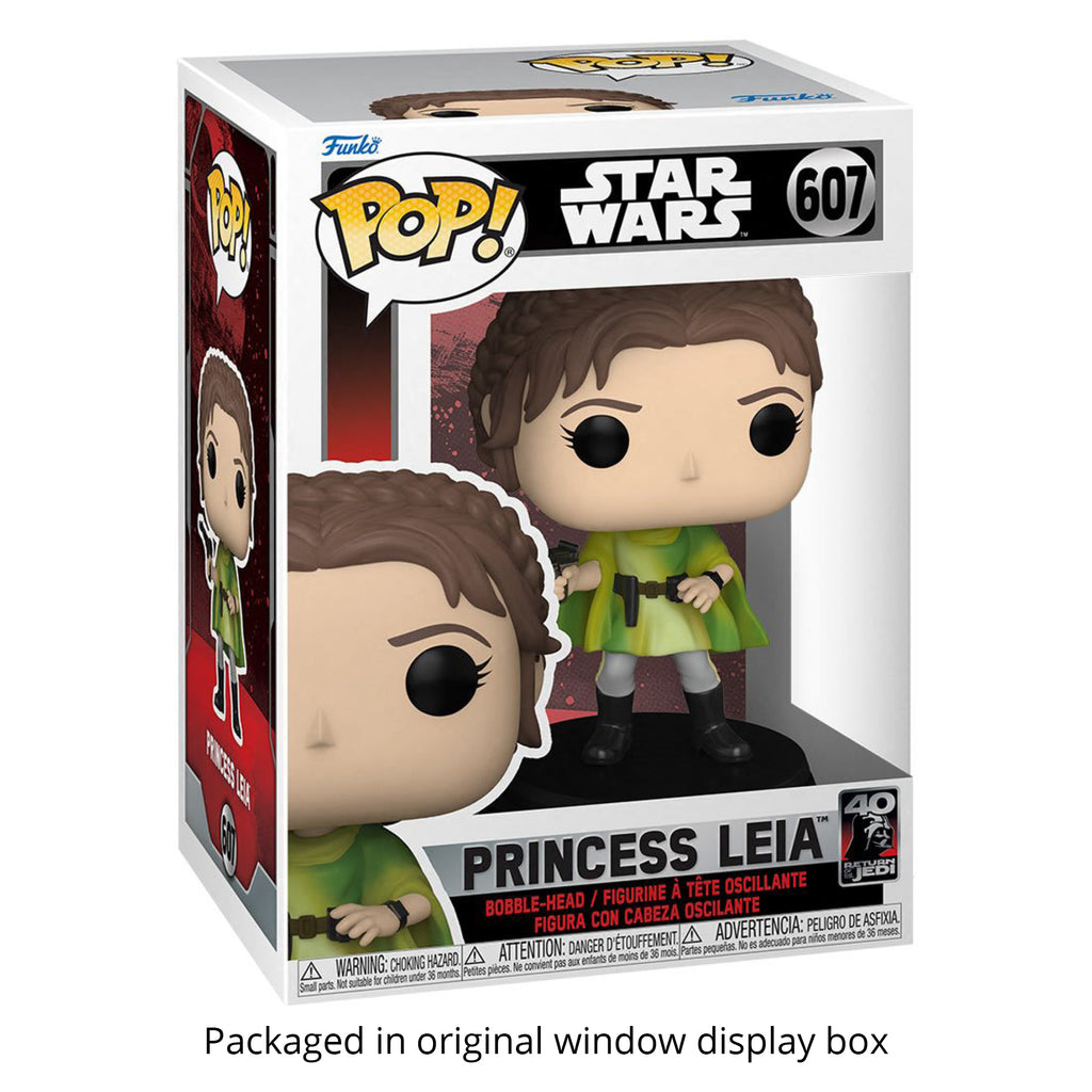 Princess Leia (Endor) Funko Pop #607 with Protective Case – Return of the Jedi 40th Anniversary Star Wars Vinyl Figure Bundle
