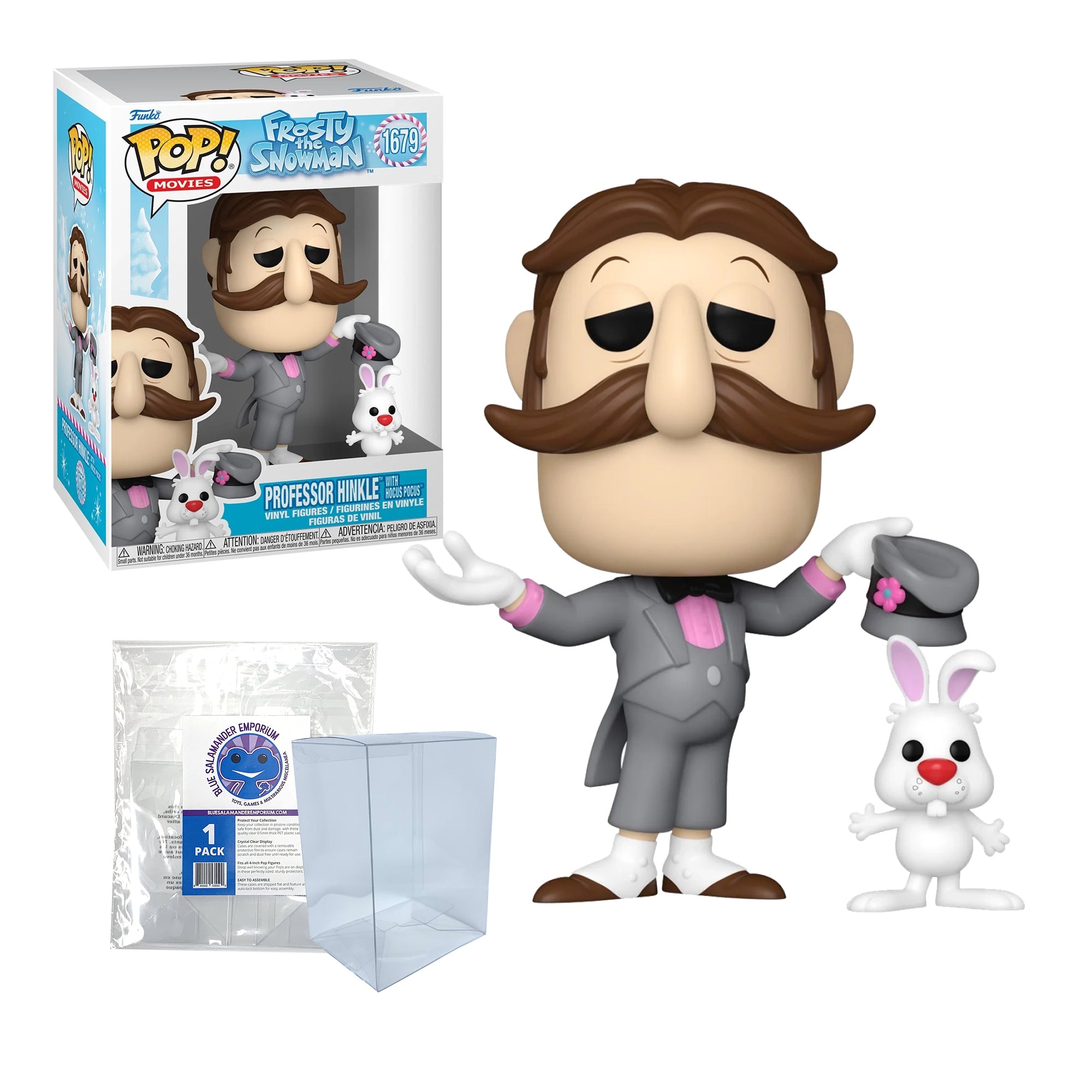 Professor Hinkle with Hocus Pocus Funko Pop #1679 with Protective Case – Frosty the Snowman Vinyl Figure Bundle