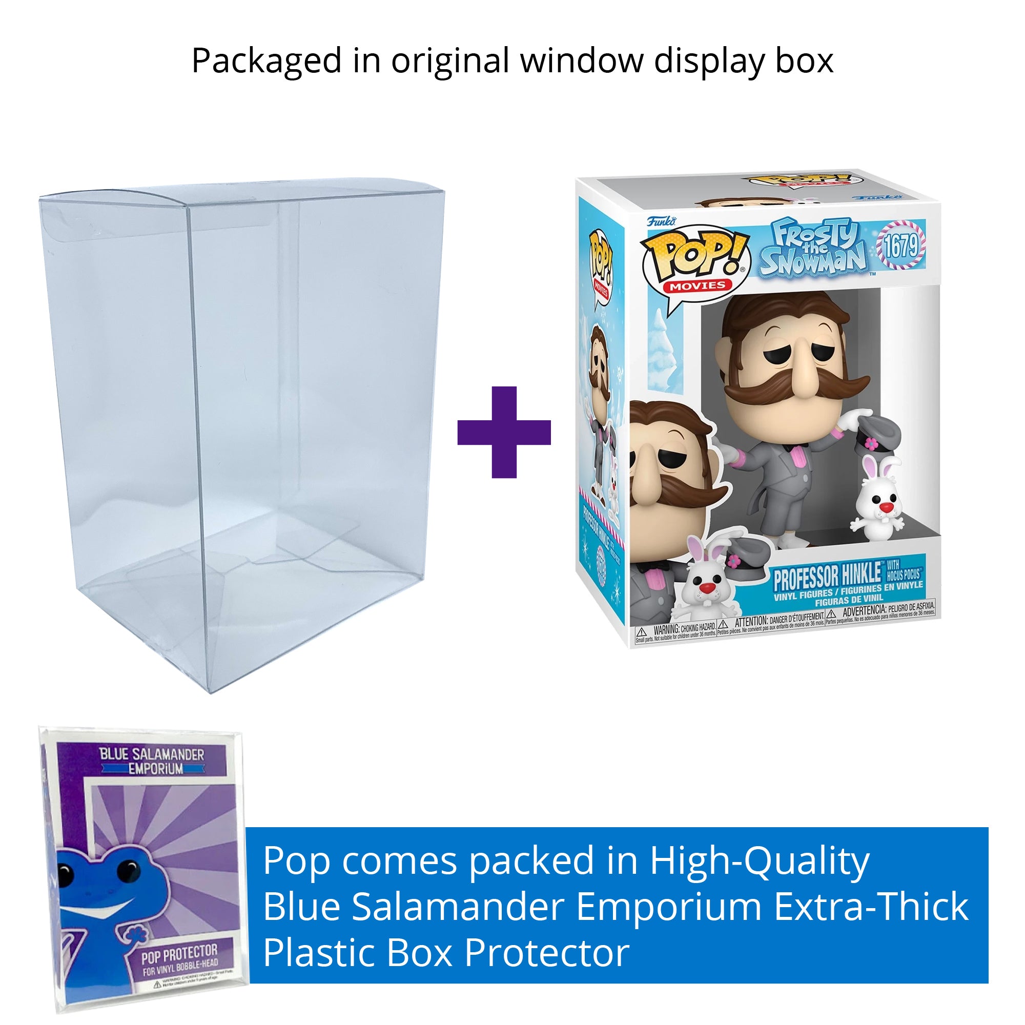 Professor Hinkle with Hocus Pocus Funko Pop #1679 with Protective Case – Frosty the Snowman Vinyl Figure Bundle