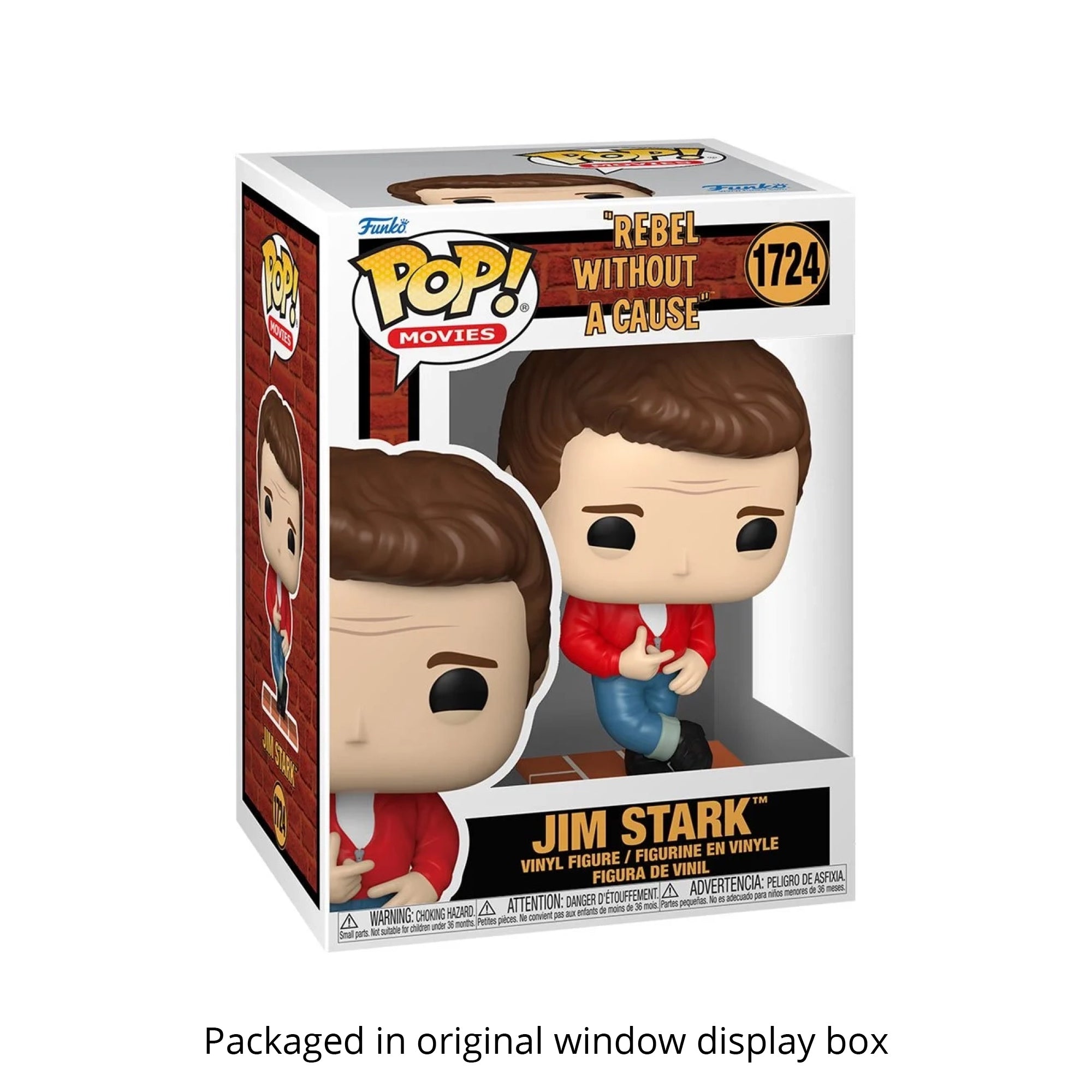 Rebel Without a Cause Jim Stark Funko Pop #1724 with Protective Case – Classic Cinema Vinyl Figure Bundle
