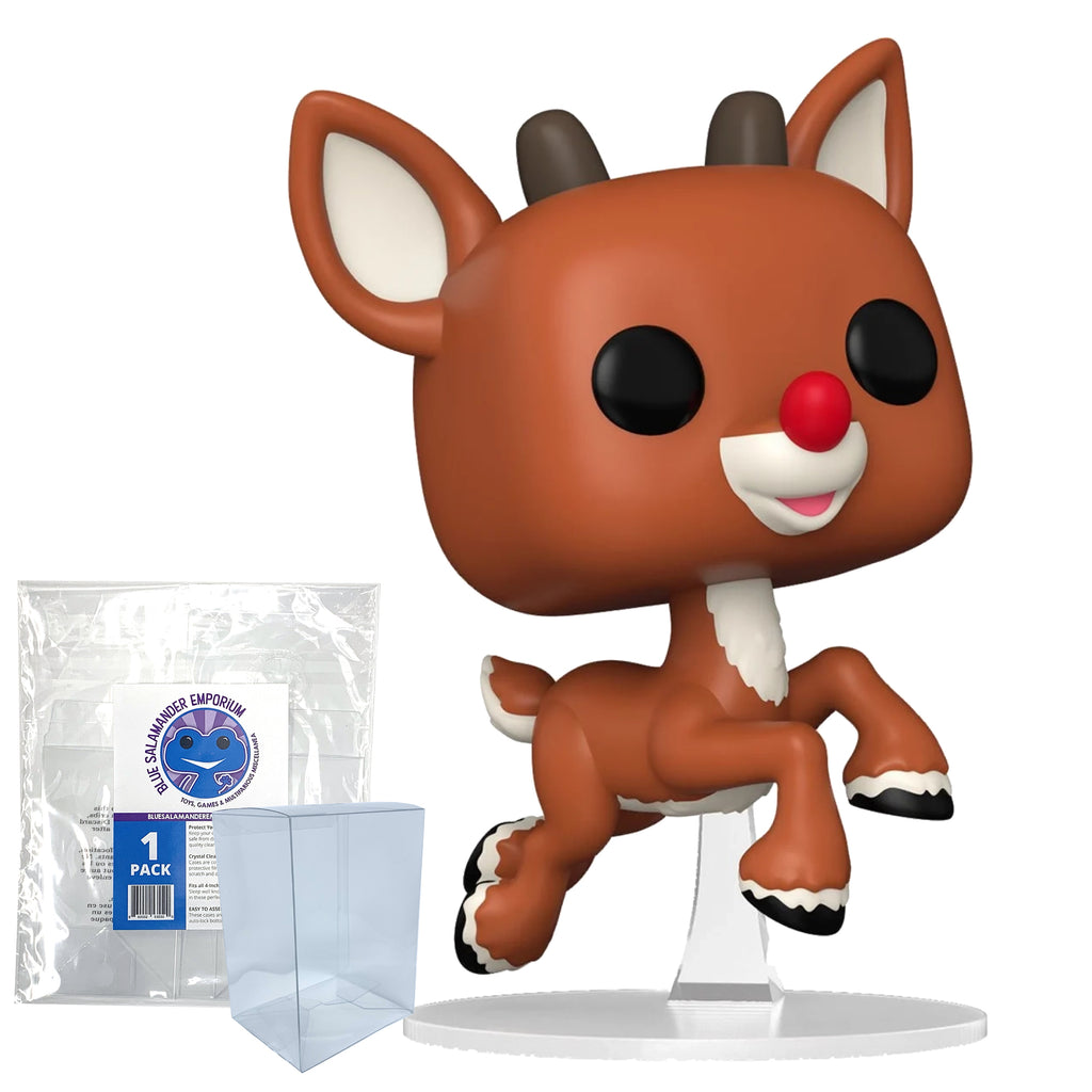 Rudolph (Flying) Funko Pop #1568 with Protective Case – 60th Anniversary Holiday Vinyl Figure Bundle