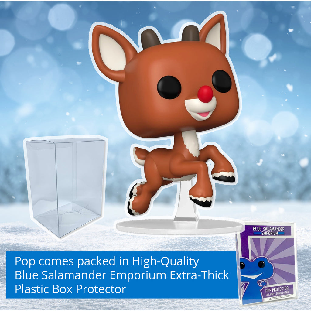 Rudolph (Flying) Funko Pop #1568 with Protective Case – 60th Anniversary Holiday Vinyl Figure Bundle