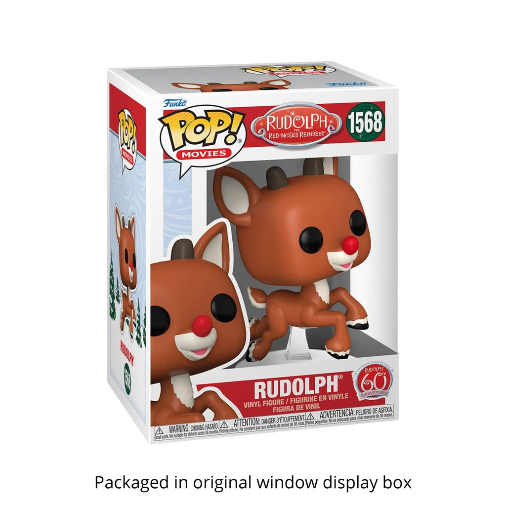 Rudolph (Flying) Funko Pop #1568 with Protective Case – 60th Anniversary Holiday Vinyl Figure Bundle