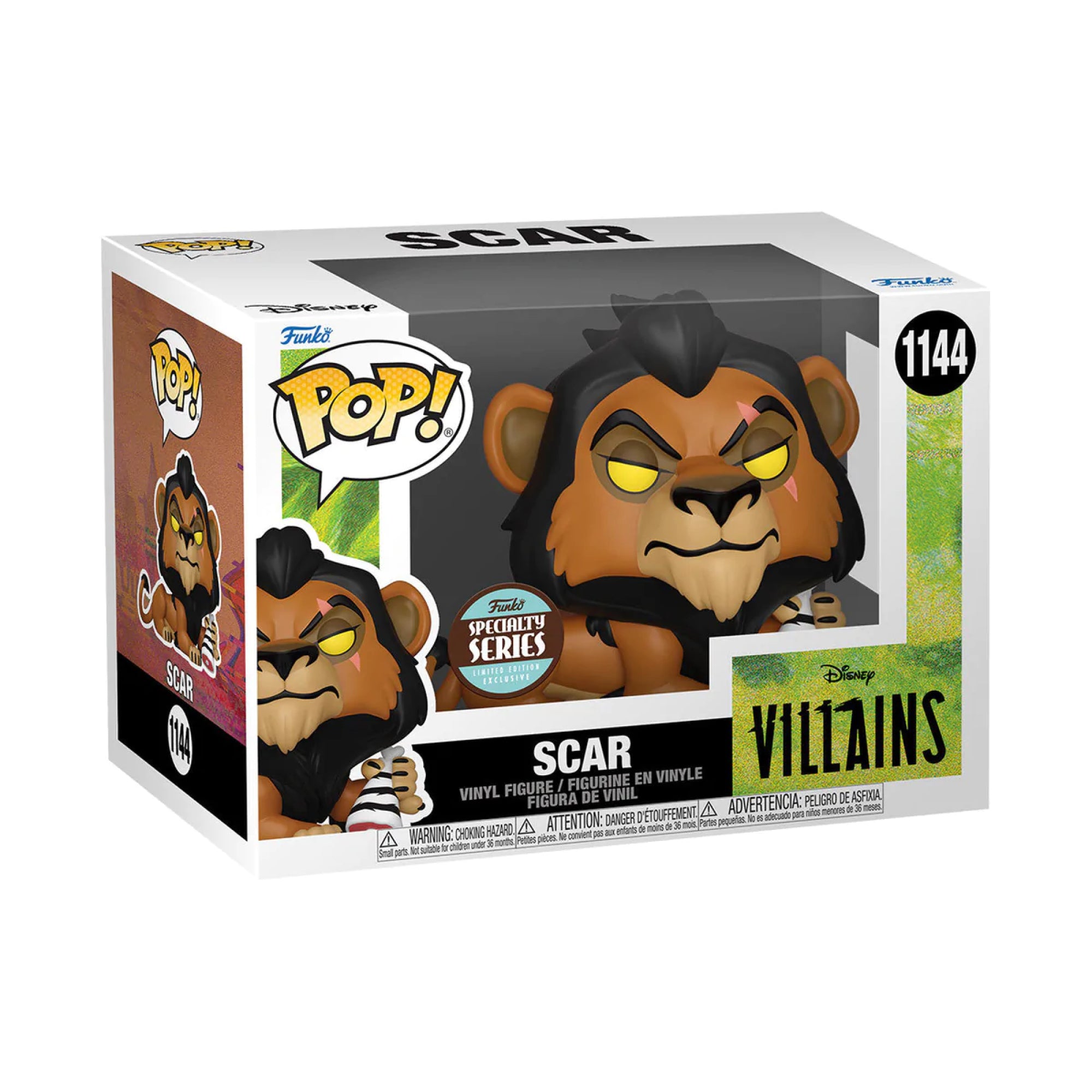 Lion King Scar with Meat Funko Pop #1144 with Protective Case – Disney Villains Specialty Series Vinyl Figure Bundle