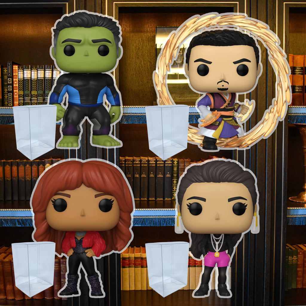 She-Hulk Funko Pop Set of 4 with Protector Cases – Hulk #1130, Wong #1131, Titania #1132, Nikki #1133