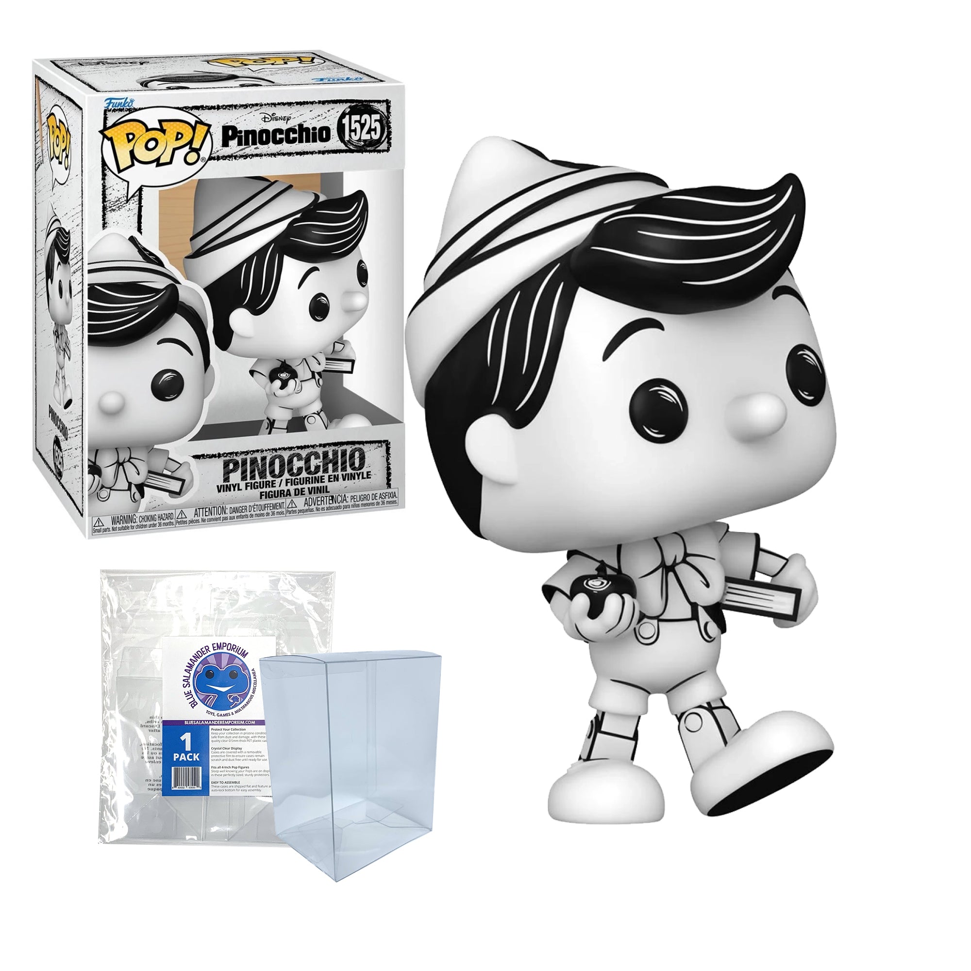 Disney Sketched Pinocchio Funko Pop #1525 with Protective Case