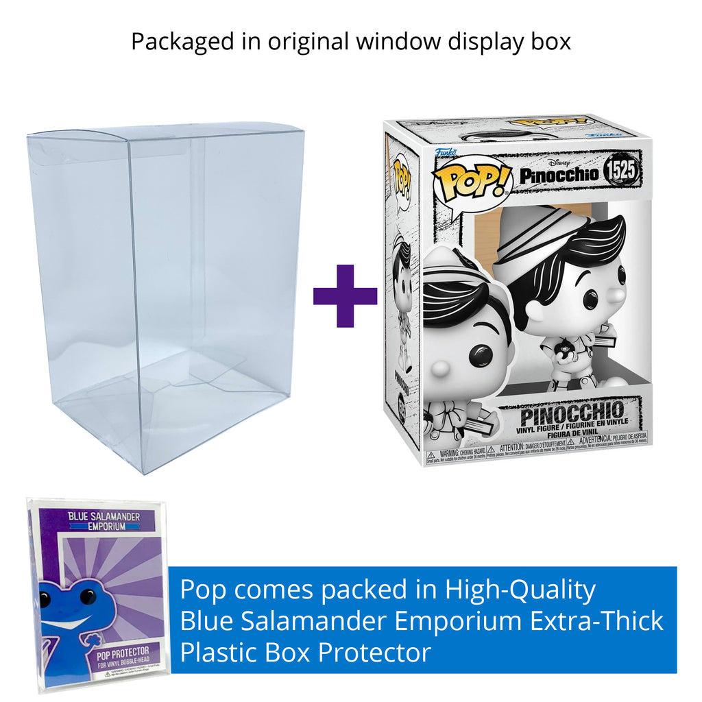 Disney Sketched Pinocchio Funko Pop #1525 with Protective Case – Hand-Drawn Animation Style Vinyl Figure Bundle