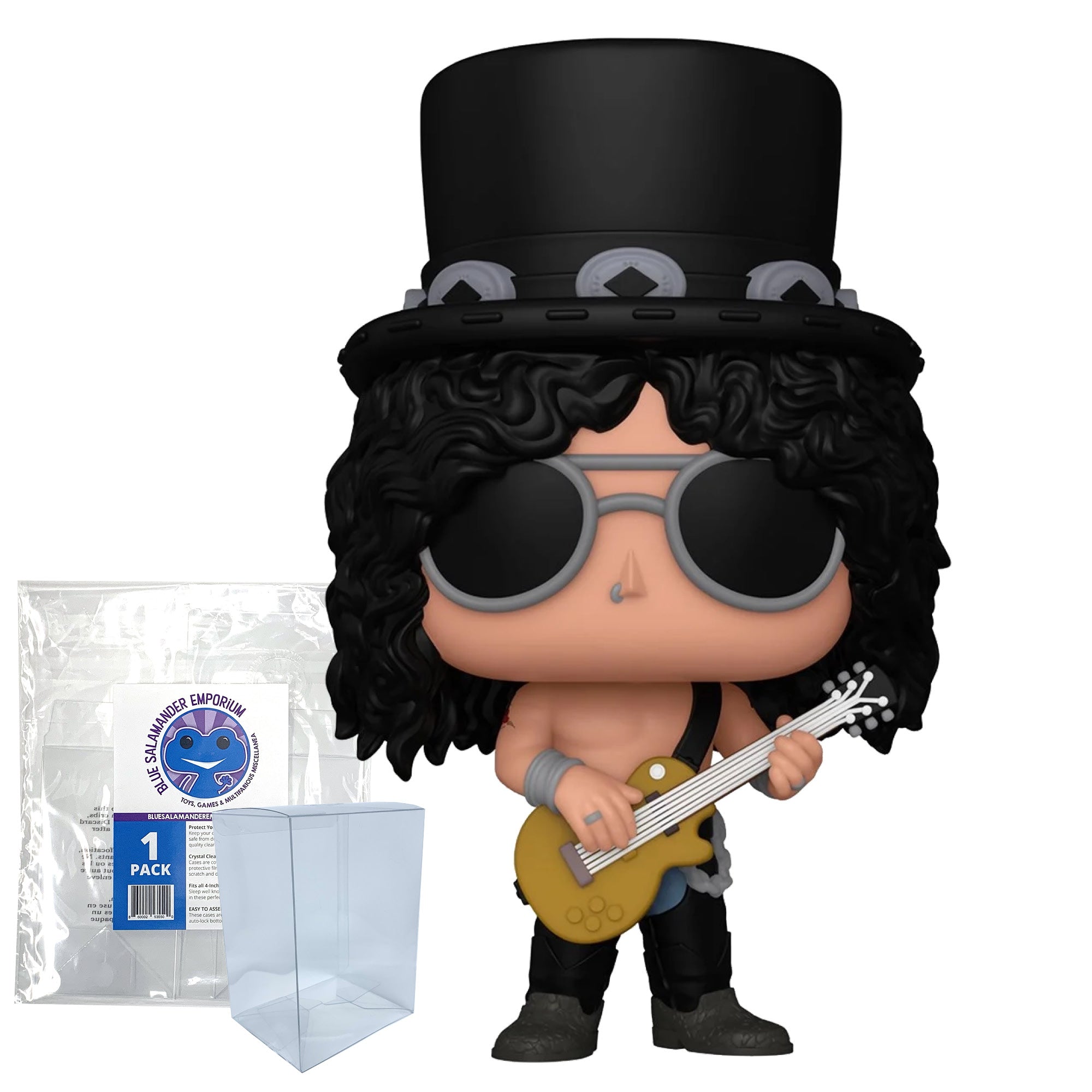 Slash (1990's) Funko Pop #398 with Protective Case – Guns N' Roses Funko Rocks Vinyl Figure Bundle