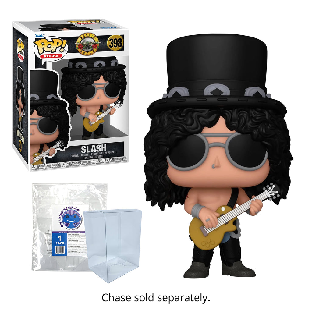 Slash (1990's) Funko Pop #398 with Protective Case – Guns N' Roses Funko Rocks Vinyl Figure Bundle