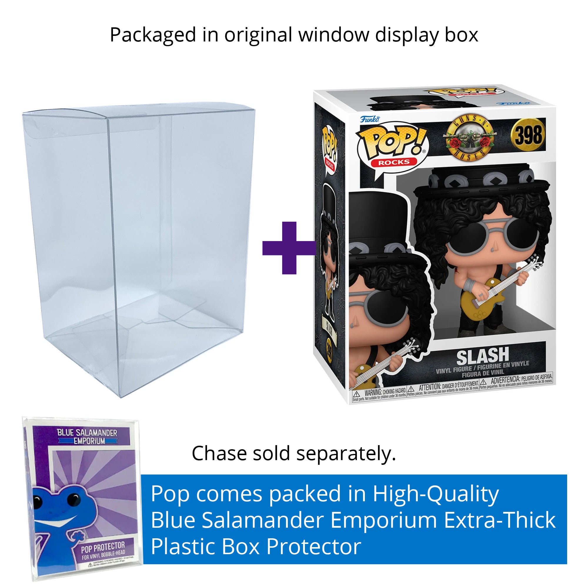 Slash (1990's) Funko Pop #398 with Protective Case – Guns N' Roses Funko Rocks Vinyl Figure Bundle
