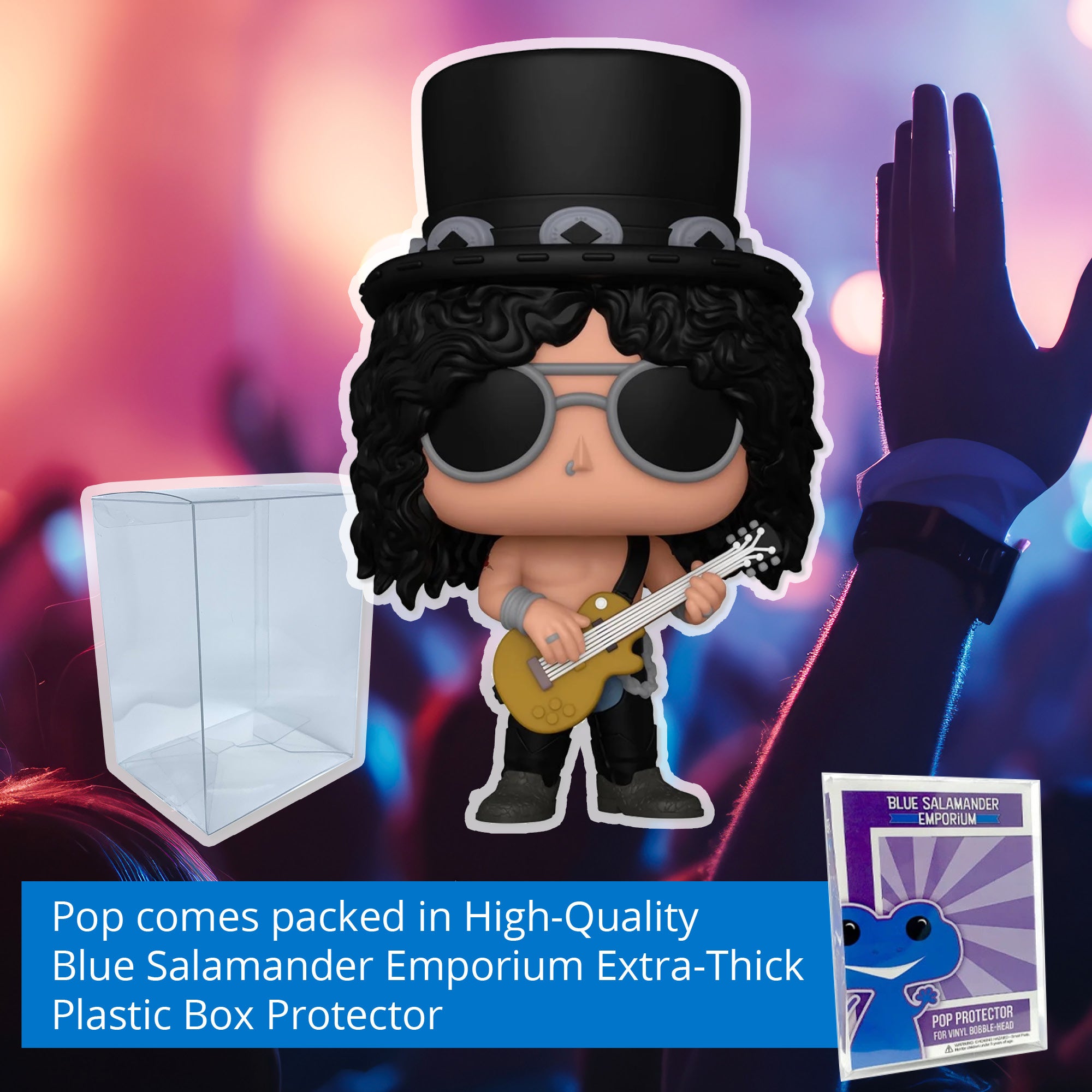 Slash (1990's) Funko Pop #398 with Protective Case – Guns N' Roses Funko Rocks Vinyl Figure Bundle