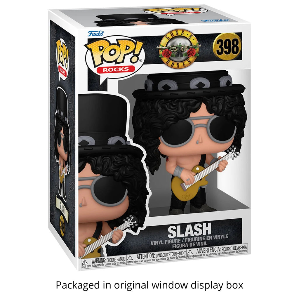 Slash (1990's) Funko Pop #398 with Protective Case – Guns N' Roses Funko Rocks Vinyl Figure Bundle