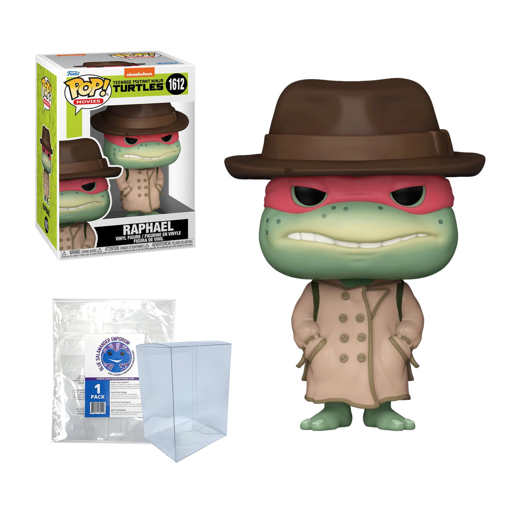 TMNT Raphael with Coat and Hat Funko Pop #1612 with Protective Case – 1990 Movie Vinyl Figure Bundle