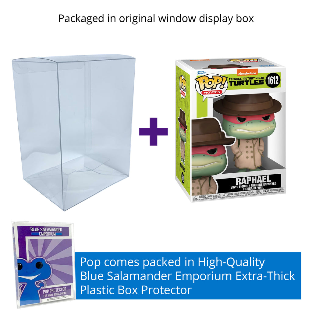 TMNT Raphael with Coat and Hat Funko Pop #1612 with Protective Case – 1990 Movie Vinyl Figure Bundle