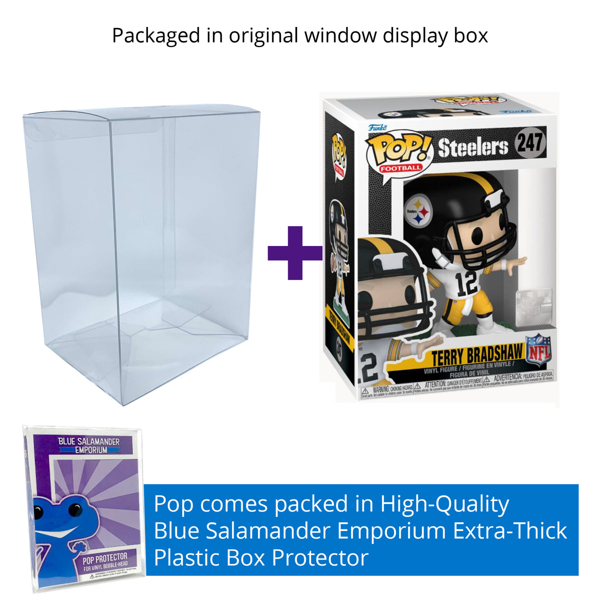 Funko Pop! Football NFL Steelers Terry Bradshaw #247 Vinyl Figure Packed in Hard Protector Case
