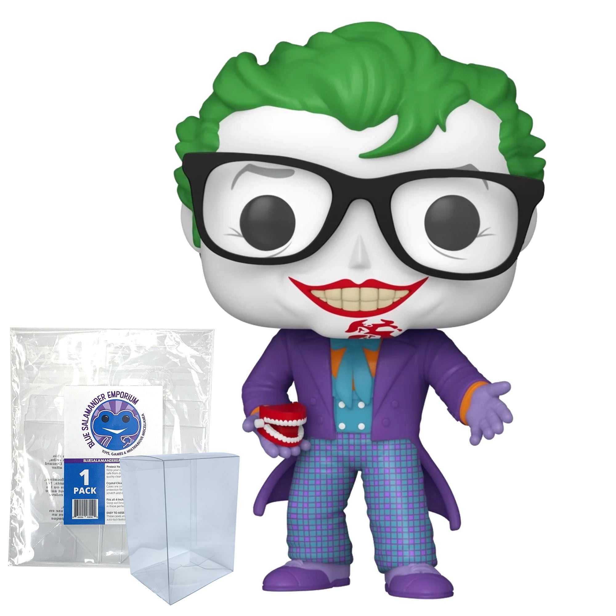 Batman 85th Anniversary The Joker with Teeth Funko Pop #517 with Protective Case – Batman 1989 Vinyl Figure Bundle