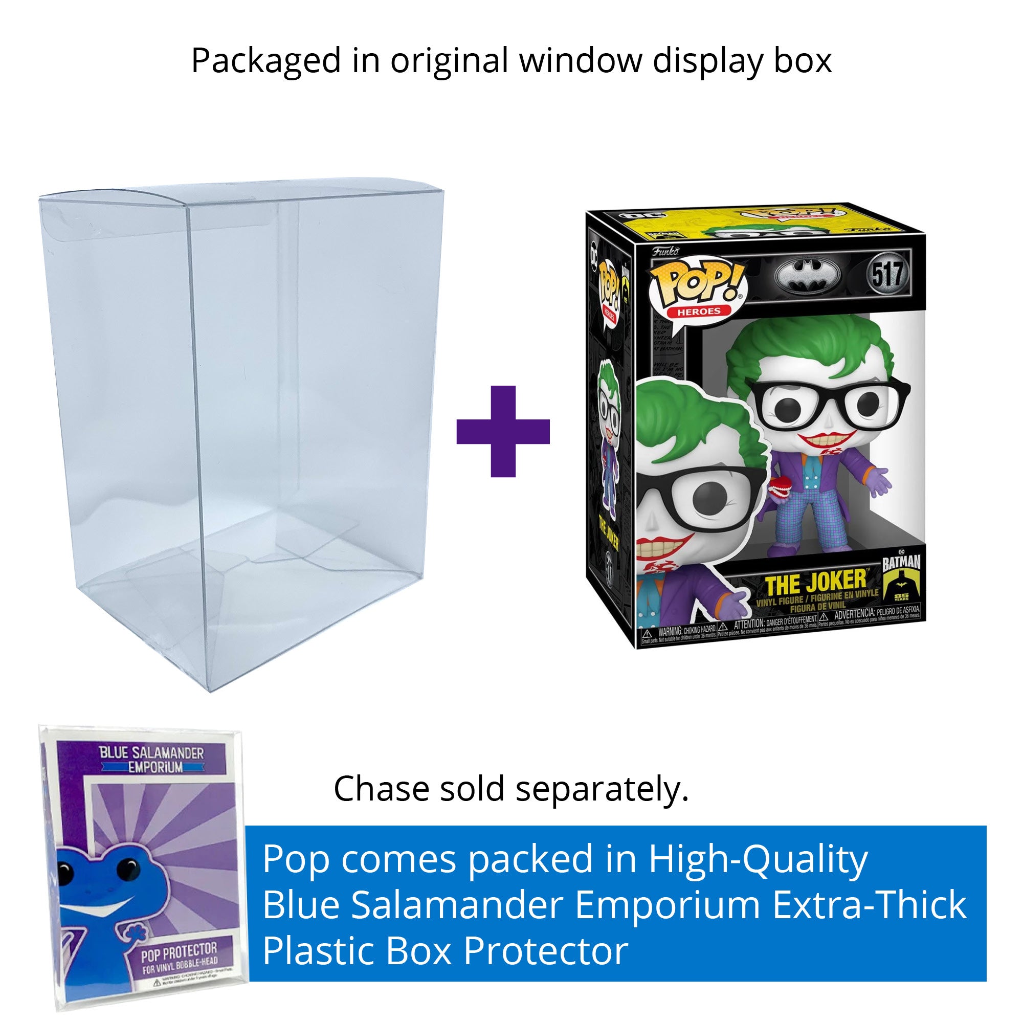 Batman 85th Anniversary The Joker with Teeth Funko Pop #517 with Protective Case – Batman 1989 Vinyl Figure Bundle