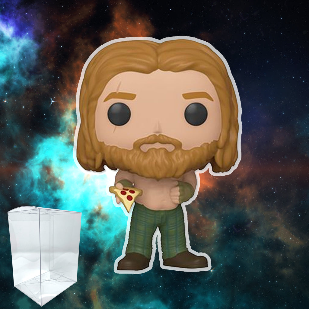 Avengers Endgame Bro Thor with Pizza Funko Pop #578 with Protective Case – Marvel Vinyl Bobblehead Bundle