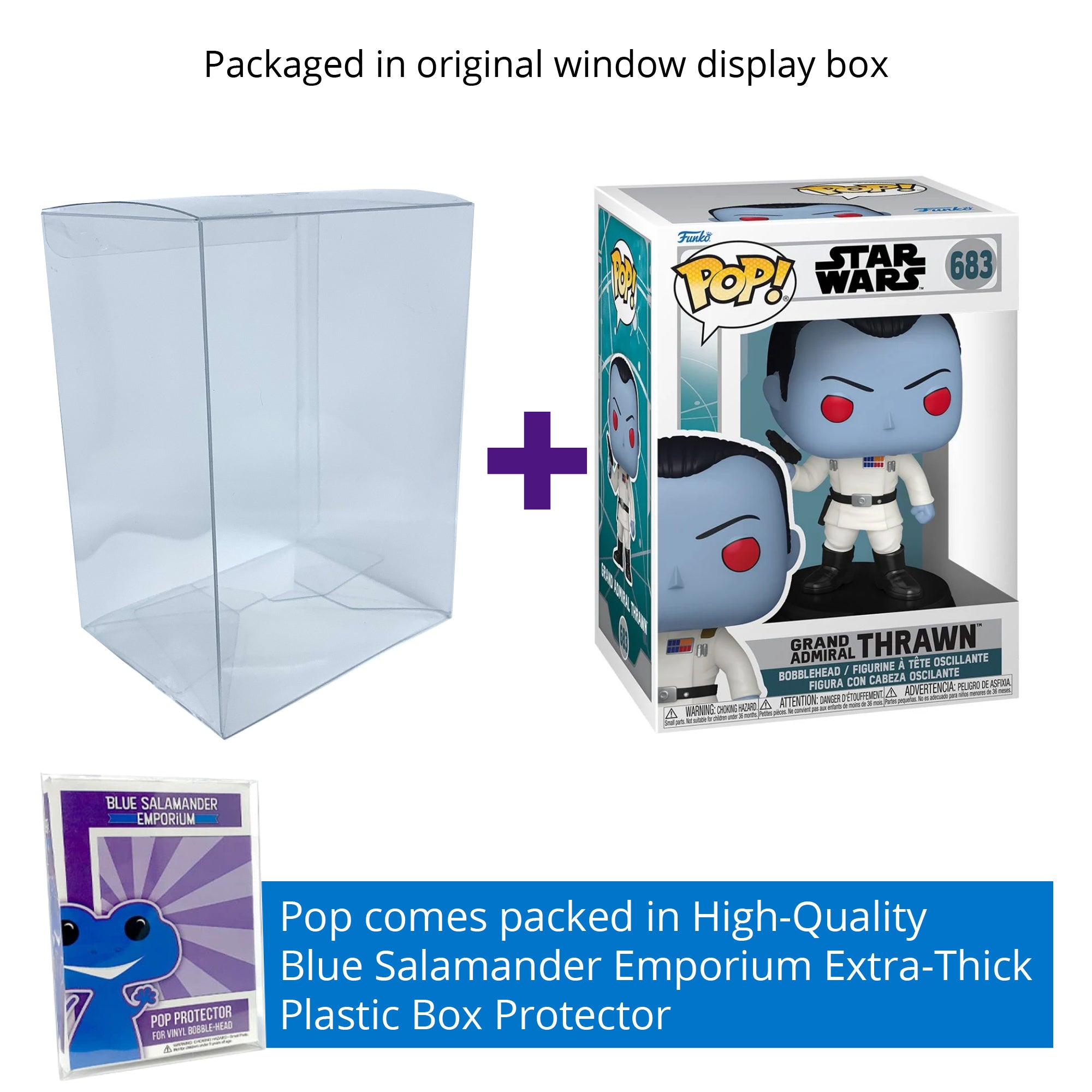 Grand Admiral Thrawn Funko Pop #683 with Protective Case – Star Wars Ahsoka Vinyl Figure Bundle