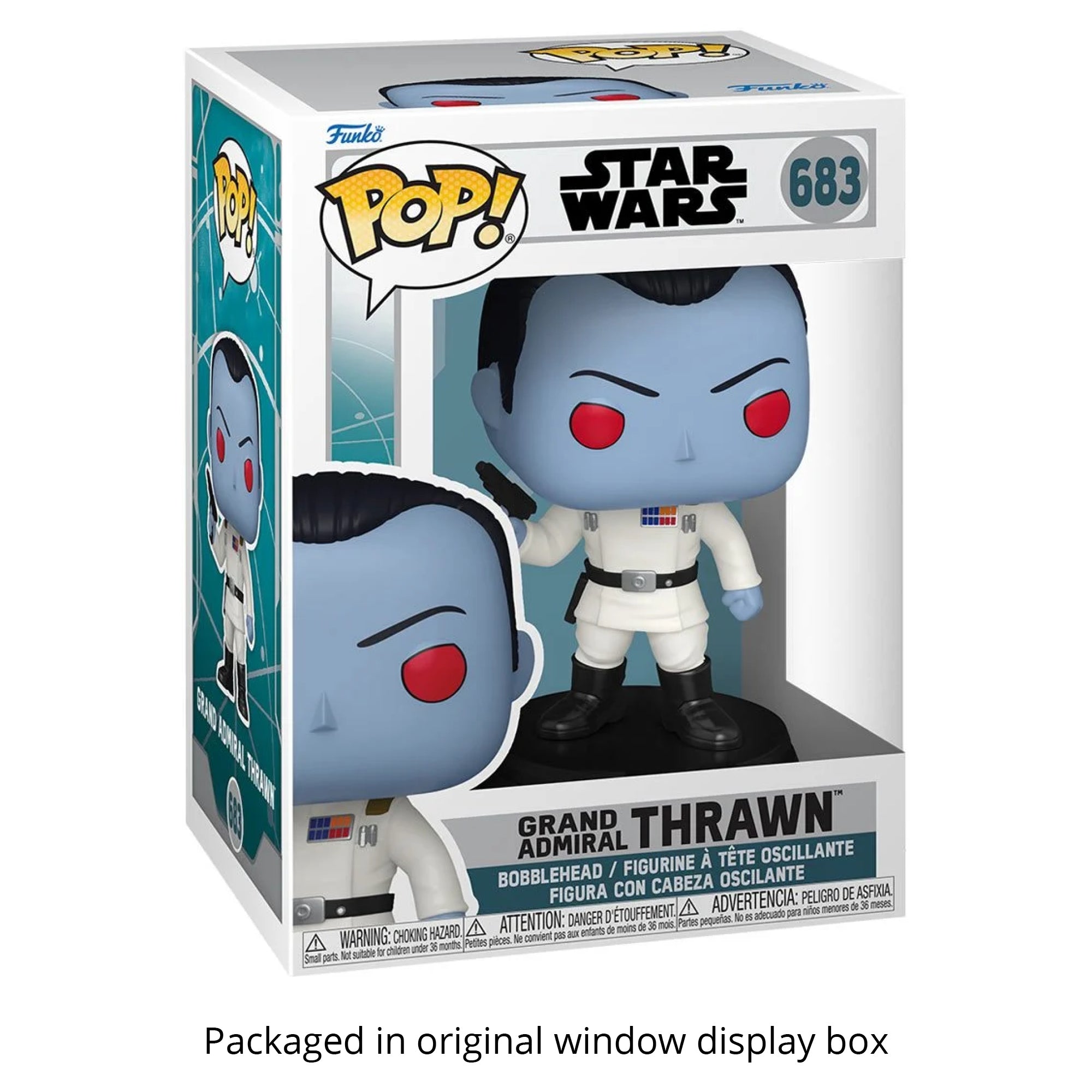Grand Admiral Thrawn Funko Pop #683 with Protective Case – Star Wars Ahsoka Vinyl Figure Bundle