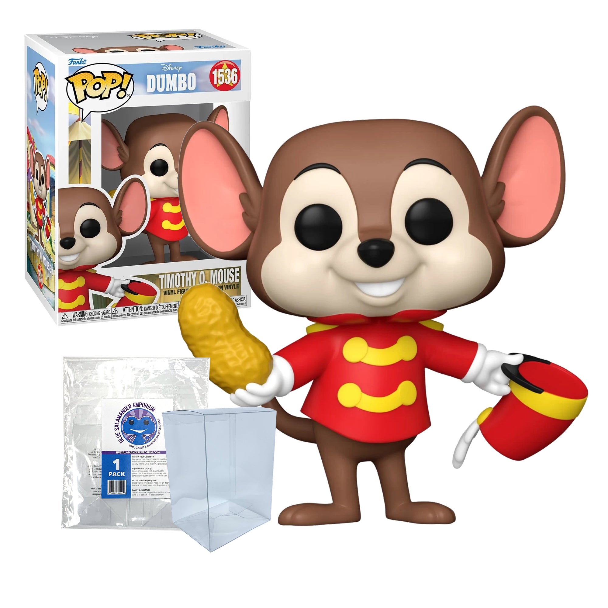 Timothy Q. Mouse Funko Pop #1536 with Protective Case – Disney Classics Dumbo Vinyl Figure Bundle