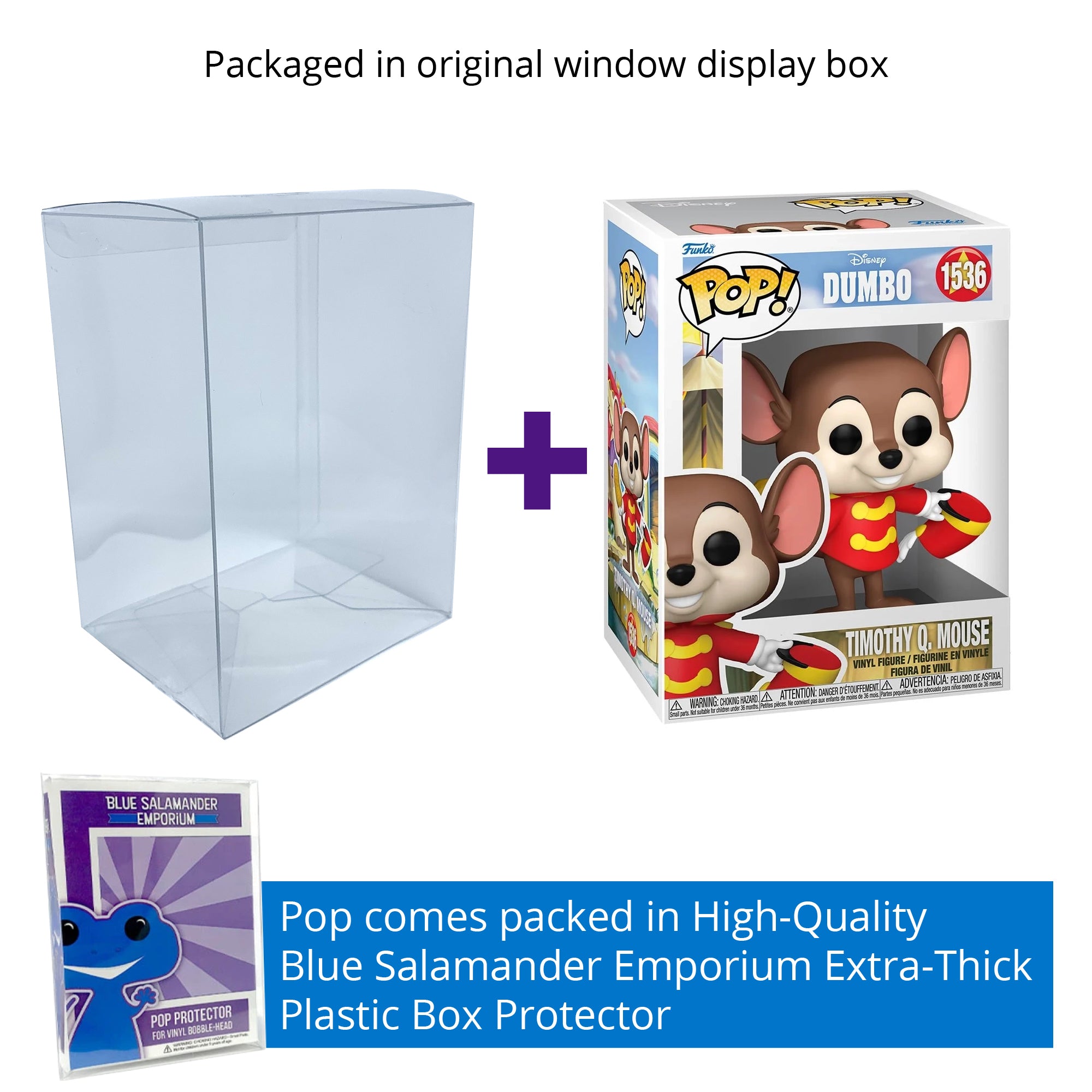 Timothy Q. Mouse Funko Pop #1536 with Protective Case – Disney Classics Dumbo Vinyl Figure Bundle