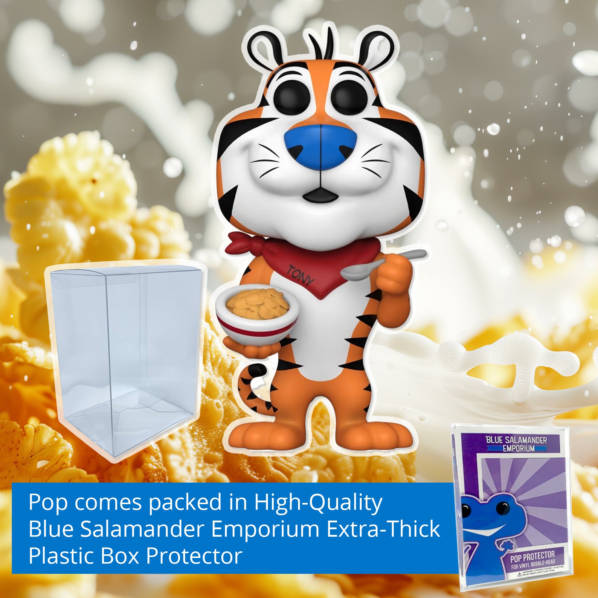 Tony the Tiger (1984) Funko Pop #232 with Protective Case – Kellogg's Frosted Flakes Ad Icons Vinyl Figure Bundle