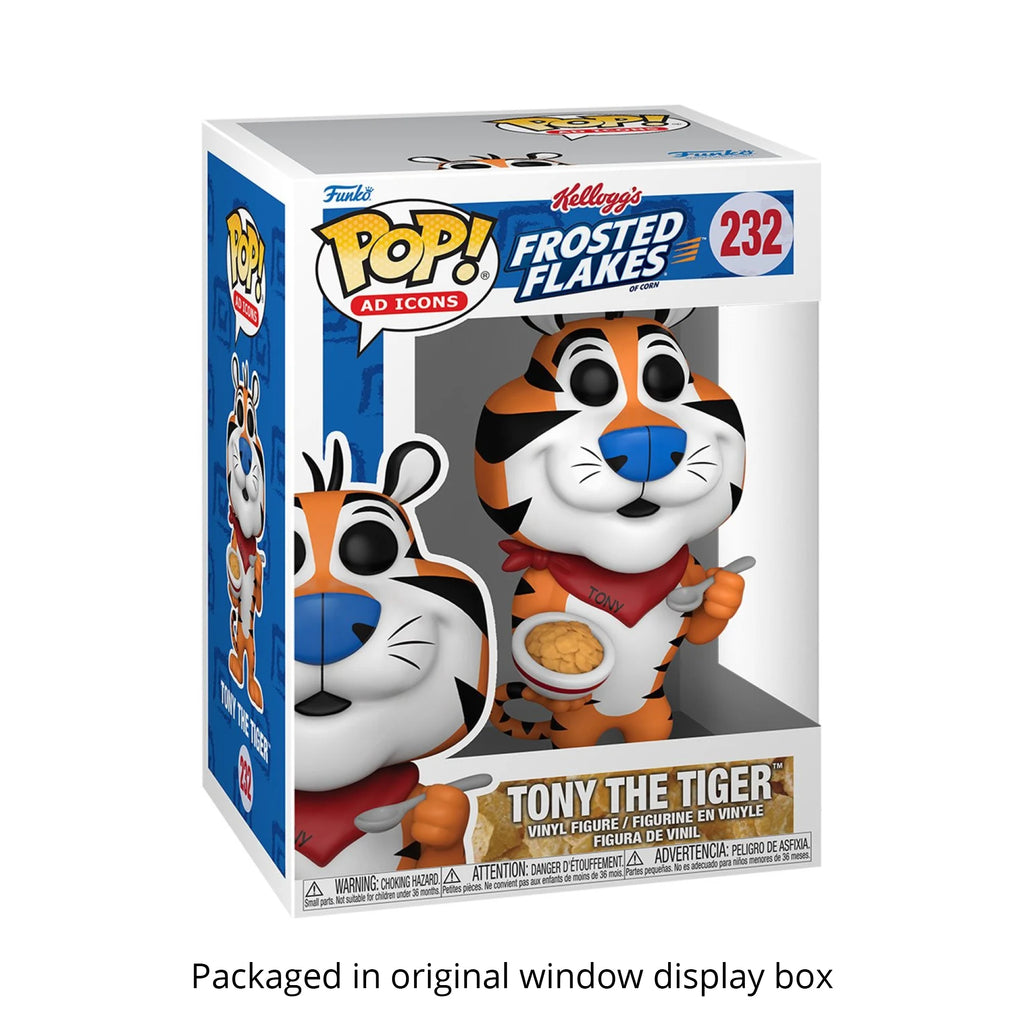 Tony the Tiger (1984) Funko Pop #232 with Protective Case – Kellogg's Frosted Flakes Ad Icons Vinyl Figure Bundle
