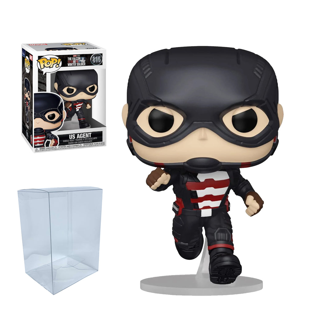 U.S. Agent (John F. Walker) Funko Pop #815 with Protective Case – Falcon and the Winter Soldier Vinyl Figure Bundle