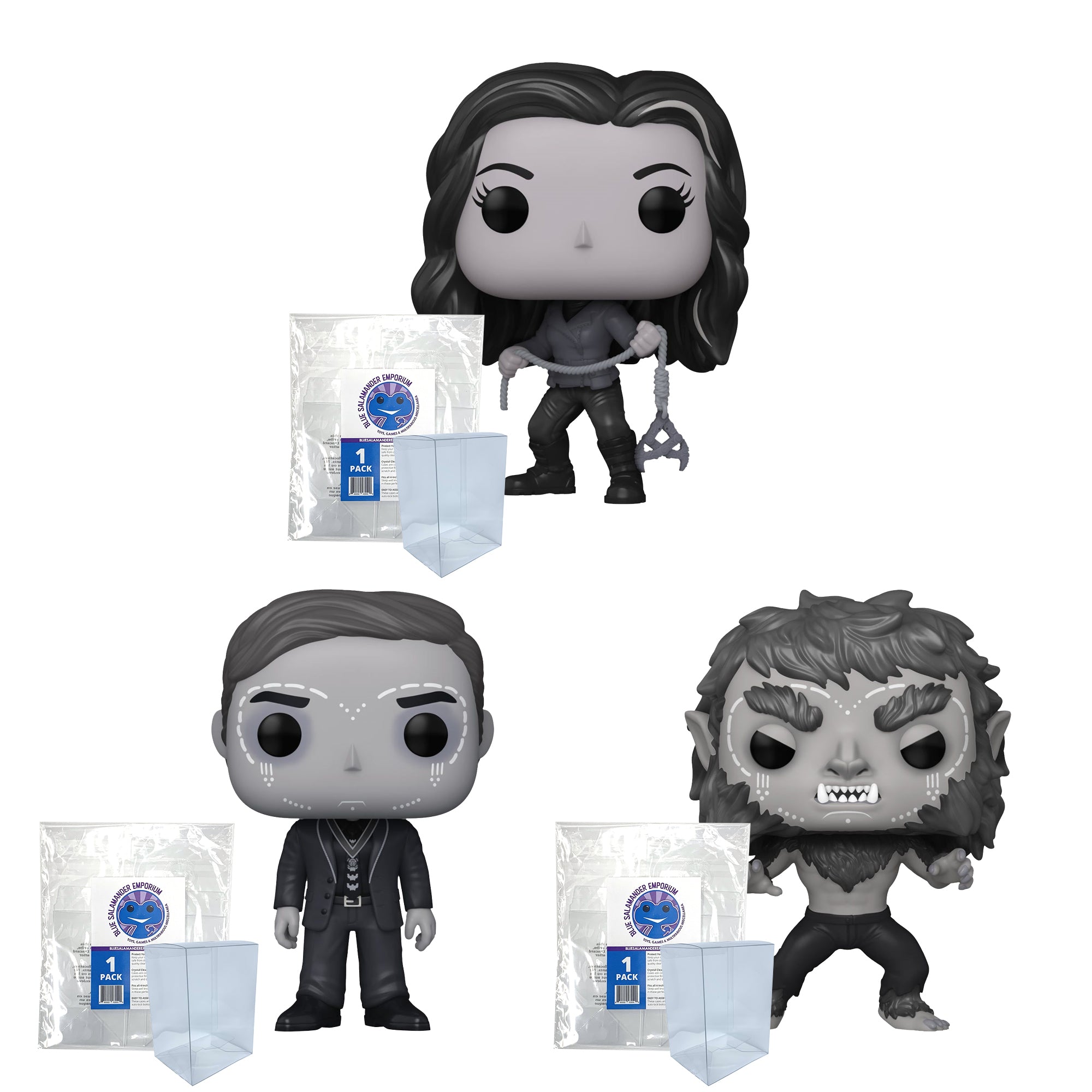 Werewolf by Night Funko Pop Set of 3 with Protector Cases – Elsa Bloodstone #1271, Jack Russell #1272, The Werewolf #1273