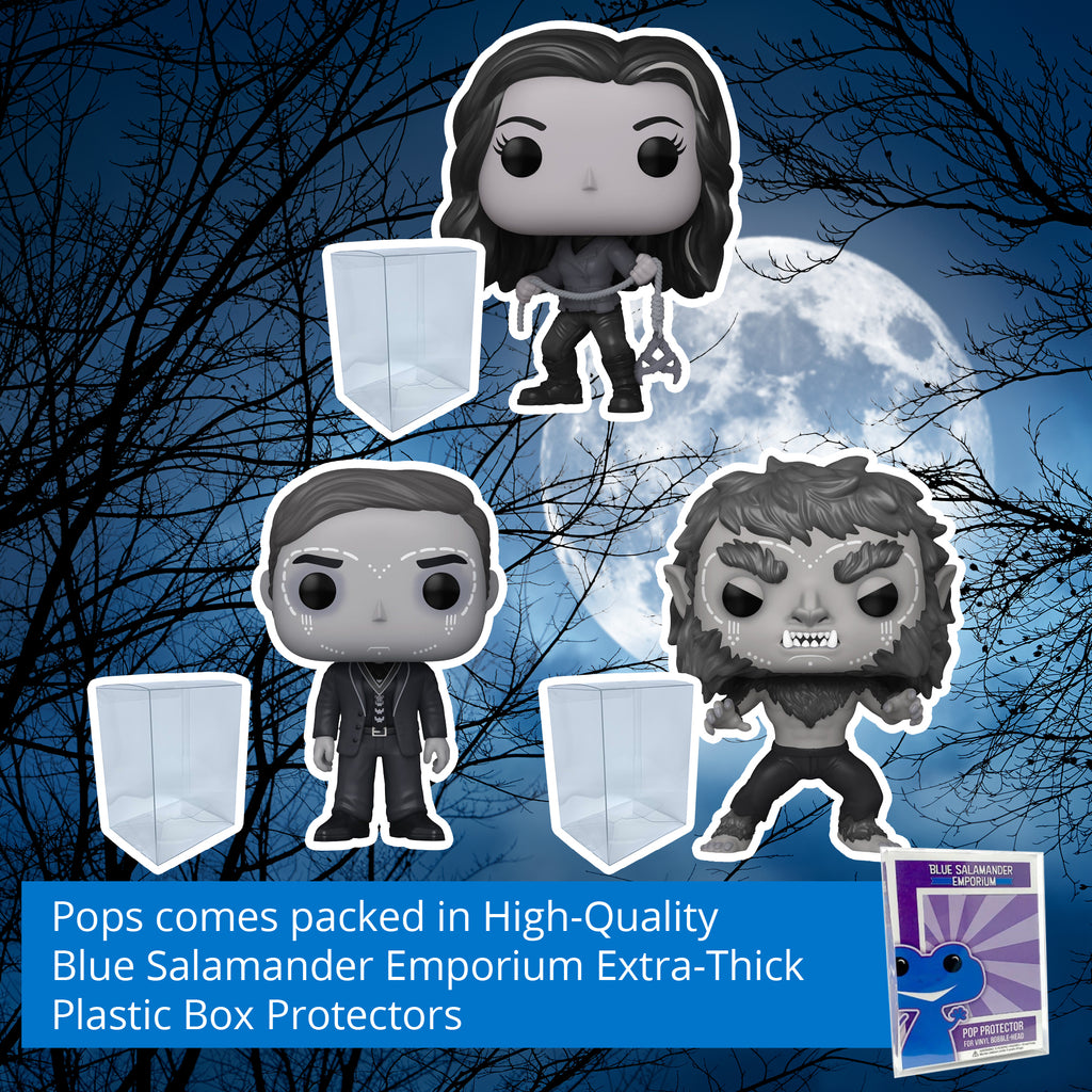 Werewolf by Night Funko Pop Set of 3 with Protector Cases – Elsa Bloodstone #1271, Jack Russell #1272, The Werewolf #1273