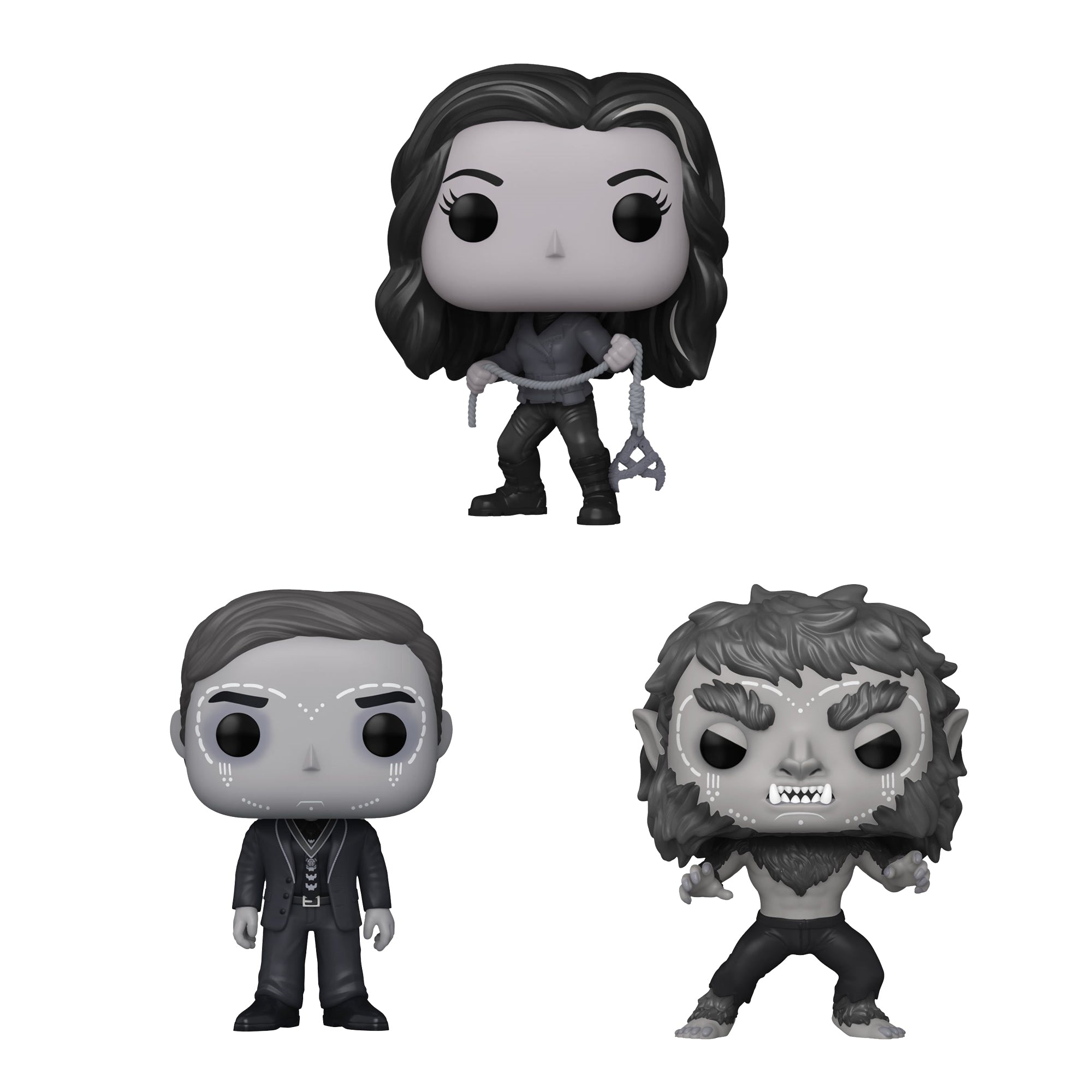 Werewolf by Night Funko Pop Set of 3 with Protector Cases – Elsa Bloodstone #1271, Jack Russell #1272, The Werewolf #1273