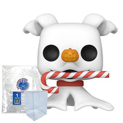 The Nightmare Before Christmas 30th Anniversary – Zero with Candy Cane #1384 Funko Pop + Protective Case