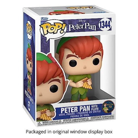 Peter Pan 70th Anniversary: Peter Pan with Flute #1344 Funko Pop + Protective Case