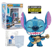 Disney: Stitch with Ukulele Diamond Glitter #1044 - Entertainment Earth Exclusive Funko Pop + Protective Case